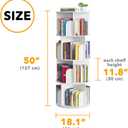 SpaceAid Cross Style 4 Tier Rotating Bookshelf, Spinning 360 Bookcase Lazy Susan Tower, Vertical Revolving Books Shelf Storage Round Carousel Space Saving Organizer, White
