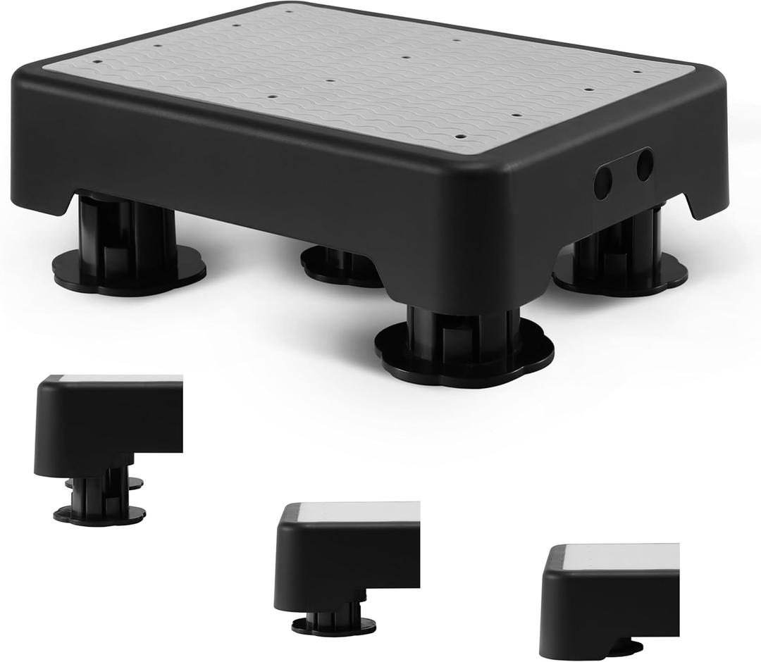 COOL-ANGLE Adjustable Step Stool for Adults & Seniors, 650LBS Heavy Duty Bed Step for High Beds, Non-Slip Wide Safety Platform, Portable Foot Stool Assist for Kitchen, Car SUV, Bathtub & Bedside, Grey (3.7-5.9inch High, A6:gray)