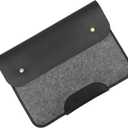 Premium Felt & Leather Laptop Sleeve - Durable 13-16 Inch Case for MacBook, Tablet & Laptop - Stylish & Protective - Big & Black