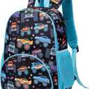 LOIDOU Toddler Backpack Boys 15 Inch Kids Preschool Kindergarten School Backpack Book Bag for Daycare Nursery Travel (Blue Truck Car) (Large)