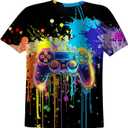 Tie Dye Shirt Kids Neon Shirts for Boys Girls Crewneck Short Sleeve Tee 6-16 Years