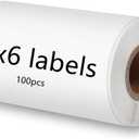 Phomemo Thermal Shipping Labels 4X6, White Compatible with Zebra, Rollo, Munbyn, Polono, Nelko for Address, Mail, Pack of 100, Per Roll