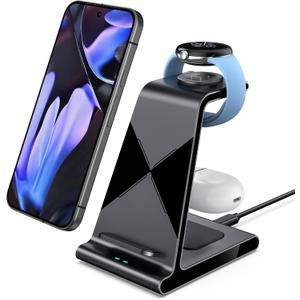 Charger for Pixel Watch 3/2, Fitbit Versa 4/Sense 2 (Not for Pixel Watch 4/1), Charging Station for Google Pixel 10 Pro XL/10 Pro/10/9a/9 Pro XL/9 Pro/9/8 Pro/8/8a, Pixel Buds Pro 2/Pro (No Adapter)