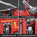 Reobrix Fire Truck Building Set for Adults, Big Rescure Fire Vehicle with Water Spray Device, APP and Remote Control Firetruck Bricks 22008, Fire Engine Building Kit for Men, Ideal Gifts for Kids 14+, Large
