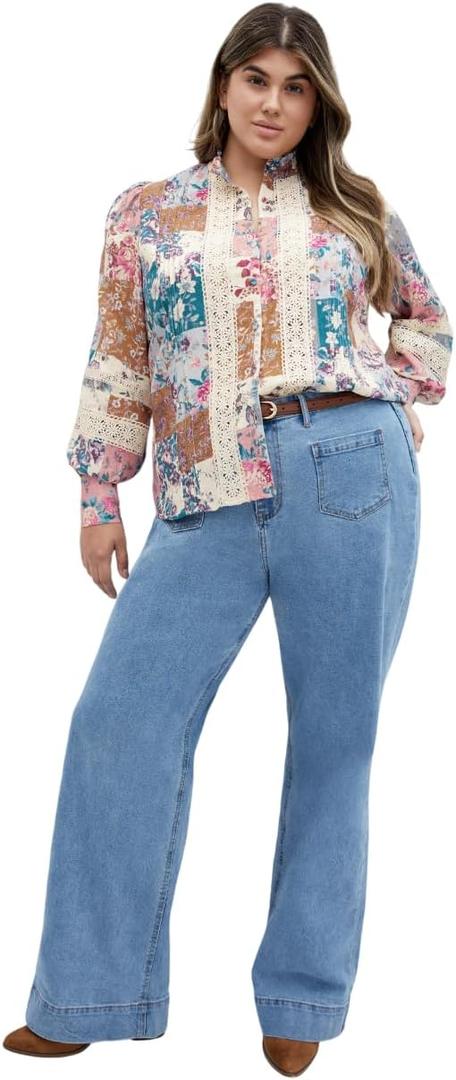City Chic Women's Plus Size Shirt - Whimsical Print, 22