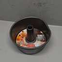 Kichvoe Angel Food Cake Pan Round Carbon Steel Hollow Cake Pan, Black, Thickened Non-Stick, 10-Inch