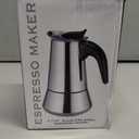 2 Cup Stovetop Espresso Maker Stainless Steel Moka Pot Stove Top Percolator Italian Coffee Makers Capable Mocha Greca Machine Cafe Classic Induction Cookers for Home and Camping 100ml 3.3oz