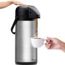 85 oz (2.5L) Airpot Coffee Carafe with Pump, Insulated Stainless Steel Coffee Dispenser, Coffee Carafes for Keeping Hot/Cold, Hot Beverage Dispenser for Party
