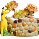 Cute Animal Giraffe Succulent Pots - Home Decoration Cactus Planter Flower Pots with Drainage Hole for Home and Office Decoration