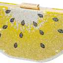 Clutch Purse for Women, Crystal Evening Bag, Watermelon Shape Handbag, Rhinestone Money Hand Bag