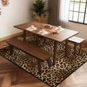 Leopard Area Rug 5x7 for Bedroom,Cheetah Print Carpets for Living Room,Ultra-Thin Washable Throw Rugs Indoor Animal Print Hide Non Slip Accent Floor Mats for Dining Room,Laundry Room,Office,Brown