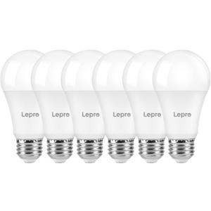 Lepro Dimmable LED Light Bulbs 100 Watt Equivalent, 14W 1500LM Daylight White 5000K, A19 E26 Standard Medium Base, UL FCC Listed, 15000 Hour Lifetime, 6 Pcs