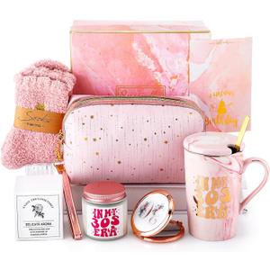 30th Birthday Gifts for Women Coffee Mug Gift Set for Her Birthday 16 oz Mug Cosmetic Bag Gifts Box for Female, women, Mom, Sister, Wife, Aunt, Coworker, Daughter