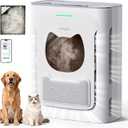 uahpet Pet Air Purifier for Home, Reduce Pet Hair, Dander, Odors, Dust, Smoke for Large Rooms up to 2100 Ft², Air Cleaner with H13 HEPA, Washable PreFilter & Air Quality Monitor, White+Gray