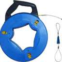 Fish Tape Steel Wire Puller 4mm 150-Foot With a wire storage caseWire-through tool Twist-shaped wire for wiring, and incoming lines in the attic, etc Dual Range for Broad Application[4mm 150Foot]