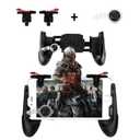 Newseego for Mobile Game Controllers, Finger Triggers for Mobile Phone, Sensitive Shoot Controller Joysticks Gamepad for Rules of Survival/PUBG (3 in 1 Portable Gamepad + 1 Pair Finger Triggers + Phone Joysticks Replacement Set) (Black)