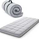 4Inch Cot Mattress Topper,Narrow Twin Gel Infused Memory Foam,Machine Washable Pillow Top Cover,Roll Up Floors Mat,Portable Folding Sleep Pad(75 X 30)