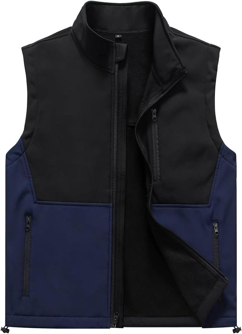 Msmsse Men's Outerwear Lightweight Vest Standing Collar Puffer Sleeveless Jacket for Hiking Running Golf (Black, M)