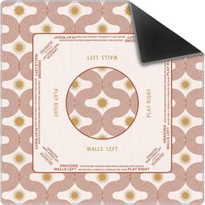 Boho Sun Mahjong Mat 31.5 x 31.5 Inch, Beige Modern Abstract Art Mosaic Sun Geometric Non-Slip Noise Reduction Mahjong Table Mat for American Mah Jong Poker Card Board Games Dominoes