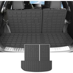 powoq Cargo Liner Compatible with 2020-2025 Hyundai Palisade Backrest Mat TPE Behind 3rd Row Replacement for 2020 2021 2022 2023 2024 2025 Hyundai Palisade Accessories (Trunk Mat with Backrest Mat)