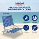 Cabana Beach, 1 Position Folding Beach Lightweight and Portable Foldable Outdoor Camping Chair, Blue Sea Glass