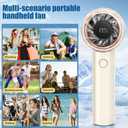 Portable Handheld Turbo Fan, 1-100 Speed Hand Fan with Air Turbo Tech and Digital Display, 13000 RPM Rechargeable for Outdoor Activities,Travel,Working (Beige)