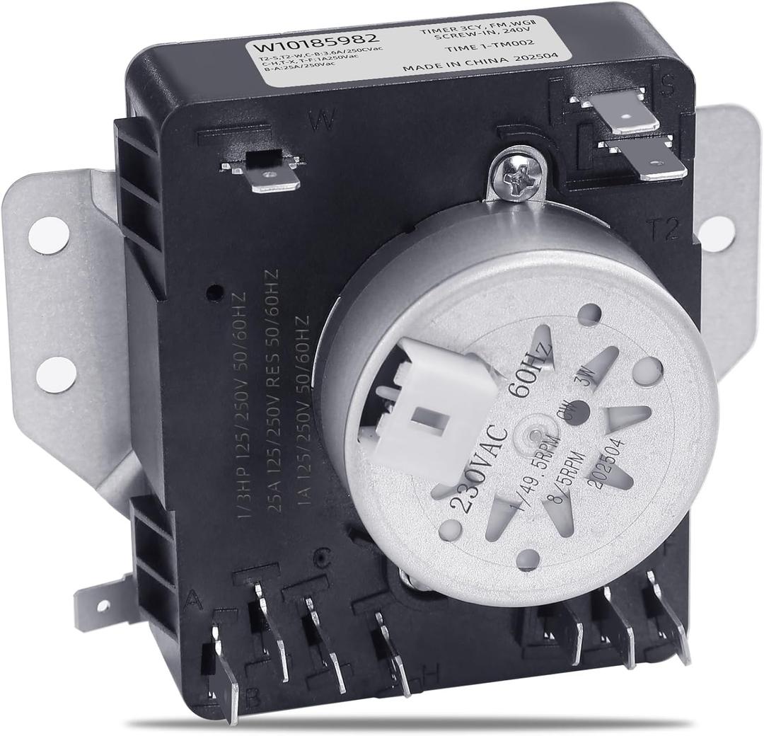 WED4815EW1 WED5100VQ1 WED4950HW0 WED4800BQ1 WED4800XQ0 WED4810EW1 7MWED1800EM0 WED4815EW Timer for Whirlpool Dryer Parts, WPW10185982 Dryer Timer Fits for Maytag Dryer Parts MEDC215EW1 MEDC300BW0