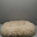 nononfish Doggy beds for Medium Dogs Washable Medium Sized Dog Bed Beige 30 inches Round Dog Beds for Medium Dogs and Cats with Faux Fur Fluffy Self Warming