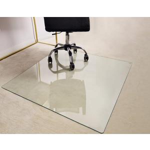 GLSLAND Office Chair Mat, 46" x 55" Premium Tempered Glass Computer Desk Mats Hard Protect Floor, Easy Glide Swivel Chairs Used on Carpet in Home and Office Rectangle Heavy Duty