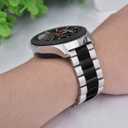 V-MORO Strap Compatible with Galaxy Watch 46mm(2019) Bands/Gear S3/Gear S3 Classic/Galaxy Watch 3 45mm Band Men Solid Stainless Steel Replacement Silver/Black(Not for galaxy watch 4 classic 46mm)
