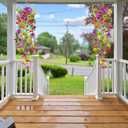 Artificial Fake Hanging Flowers Plants for Outdoor Spring Summer Decoration, 4pcs Faux Silk Realistic UV Sun Resistant Daisy for Outside Porch Patio Window Box Yard Home Decor (Colorful Mix)