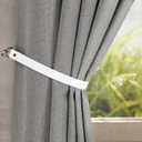 Home Queen Leather Curtain Tie Backs, Library Style Drape Holdbacks Tiebacks for Home Office Bedroom Kitchen Shower Room, 4 Pack, Ink Black