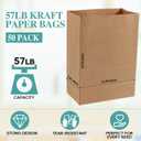 MUCHII 57 LB 50 Count Kraft Paper Bags, Large Brown Paper Grocery Bags for Storage, Shopping
