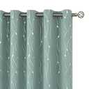 BGment Blackout Curtains 60 Inches Wide for Bedroom/ Living Room, Room Darkening Thermal Insulated Grommet Window Drapes with Line and Dots Pattern, 2 Panels, Each Panels 60 x 63 Inch, Frosty Green