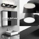 URSOLA 4 Light Bathroom Vanity Light, LED Black Wall Light Fixtures, Up and Down Rotatable Dimmable, 27 inch Bathroom Lighting Fixtures Over Mirror
