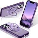 STERKER Magnetic Stand Ring Compatible with iPhone 12 Pro Max Case [Military Grade Drop Protection][Compatible with Mag-Safe] Kickstand Slim Matte Case for iPhone 12 Pro Max Phone 6.7", Purple