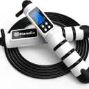 Jump Rope, H Handio Jump Rope with Counter, Workout Jumping Rope with Steel Ball Bearings, Adjustable Length Speed Skipping Rope for Men Women Kids Home Gym, Crossfit, Fitness Exercise