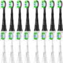 Replacement Toothbrush Heads Compatible with AquaSonic Black Series Electric Toothbrush, 16 Pack Toothbrush Heads Fit for Black Series Pro, Vibe Series, Duo Series Pro, 8White 8Black