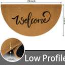 Half Round Welcome Door Mat - Artificial Coir Doormat - Non Slip Doormat - Half Circle Entry Mat for Indoor Outdoor 17" x 29"
