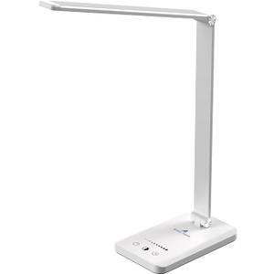 Ambertronix LED Desk Lamp with USB Charging Port, Dimmable Eye-Caring Reading Desk Light for Home, with 5 Brightness Level & 3 Lighting Modes, Touch Control, Auto Timer (White)