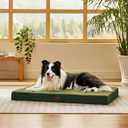 Bedsure Dog Beds Large Sized Dog - Comfy Flat Pet Beds with Removable Washable Cover, Orthopedic Egg Crate Foam Puppy Mat, Suitable for Pet Up to 65 lbs (36"L x 27"W x 3"Th, Dark Green)