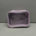 SANHECUN traveling toiletry case clear cosmetics case makeup bag (Purple, Small)