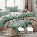 Bedsure Sage Green Duvet Cover King Size - 3 Pieces Prewashed Cotton-Like Polyester Extra Soft Bedding Set, Includes 1 Duvet Cover 104x90 Inches with Zipper Closure & 2 Pillow Shams, No Comforter