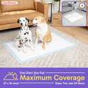PetsWorld Enormous Dog Pee Pads 37"x54" 25 Count XXXL Pet Pee Pads for Giant Dogs & Pets, Heavy Duty Leak-Proof Dog Training Pads, Super Absorbent Quick-Dry Potty Pads with Adhesive Tabs