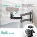 WALI Foldable Projector Wall Mount, Fully Adjustable Projector Holder with 360 Rotating Gimbal, Wall Mount Stand for 1/4" M4 M6 Screw Size Projectors(1330LM-PM), Black (Mini)