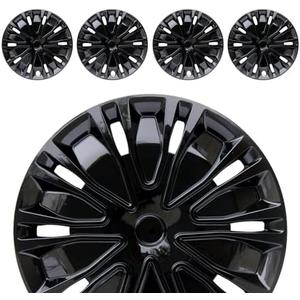 Hubcaps  Replacement for Steel Wheel（Non-Alloy） Snap-on Set of 4 | Stylish Durable R16 Universal-fit Wheel Cover Hub Caps Iron Rims Tire Cap Upgrade Your Cars Trucks Sedans SUV Vans，Black
