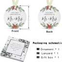 PDE-QUNLIAN First Married Christmas Ornament 2025, 1st Year Wedding Ornament, Ceramic Hanging Decoration for Couples Just Married with Gift Box & Ribbon, 2.9" (Mr&mrs-festive Christmas)