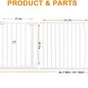 HOOEN Extra Wide Baby Gate for Doorways Stairs 86-105 Inch Wide Pressure Mounted Dog Gates for the House Walk Through Gates Indoor Safety Child Gates for Kids or Pets (86.3"-105")
