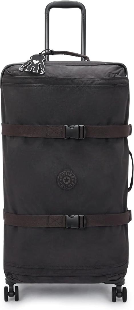 Kipling Spontaneous Softside Spinner Wheel Luggage, Integrated TSA Accepted Lock, Black Noir, Checked-Large,KI4193