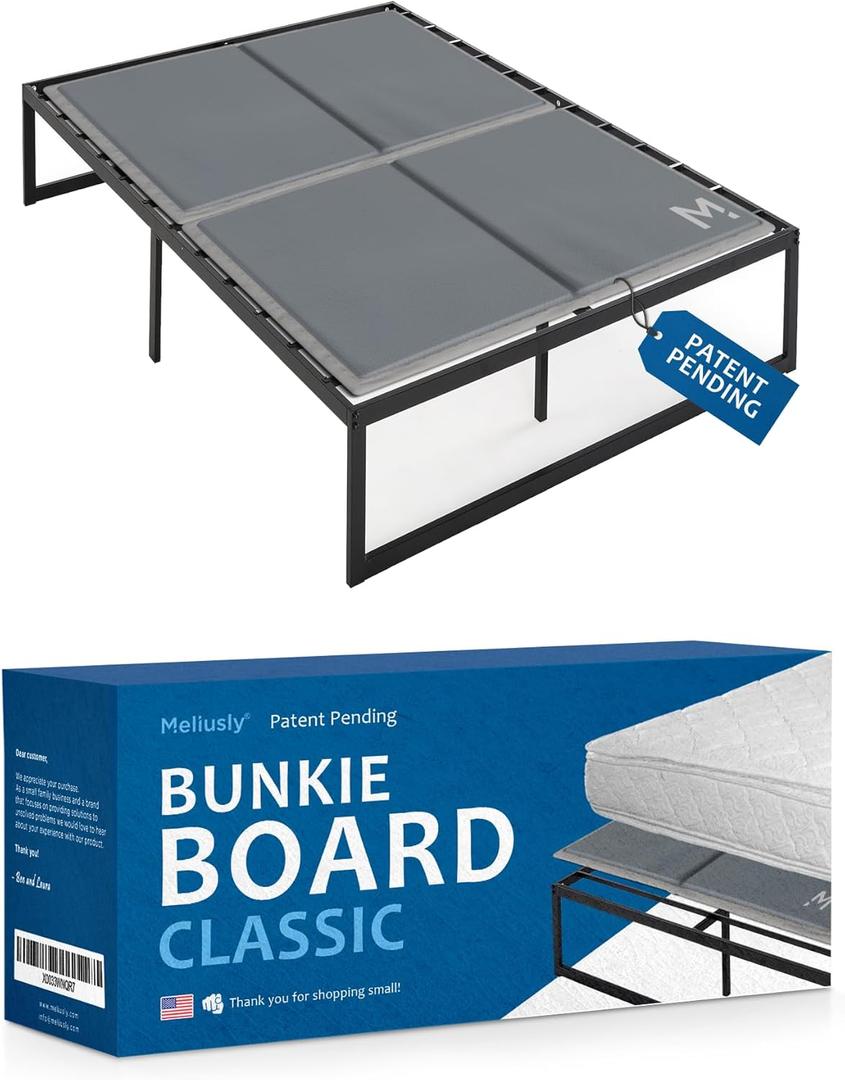 Meliusly Premium 10mm Bunkie Board Full Size (54x75'') Patent Pending Low Profile Bed Board Design - Breathable, Noise Minimizing, Moisture Resistant Bunkieboards, Low Profile Bed Support (Full (54x75''))